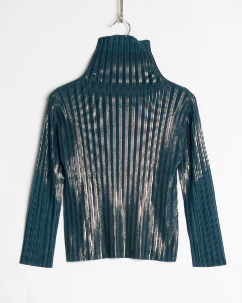 Issey Miyake Metallic Pleats Please Top