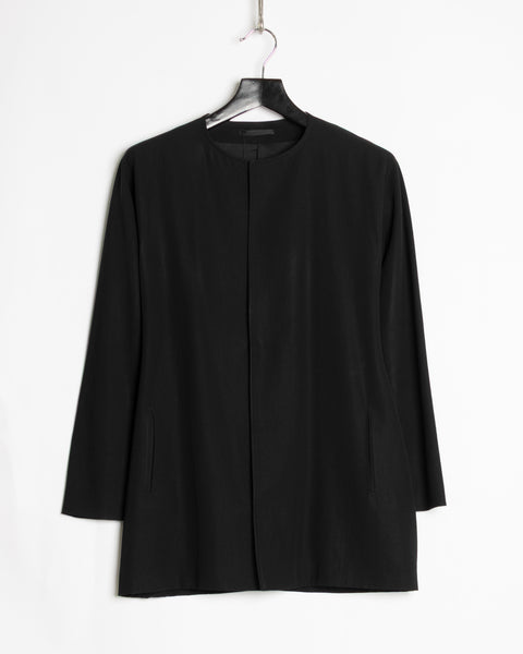 Y's Yohji Yamamoto Long Wool Collarless Coat