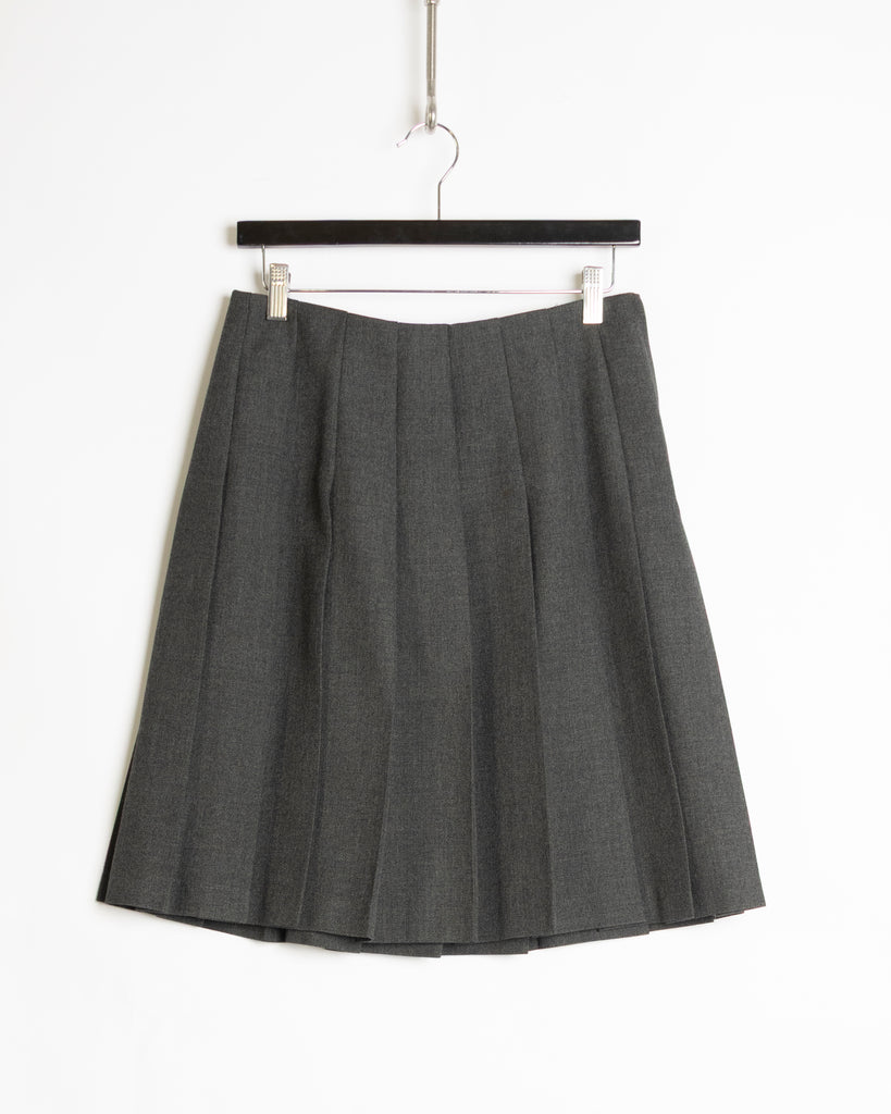 Comme des Garçons Tricot Grey Wool Pleated Skirt