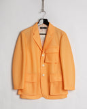 Issey Miyake Men Mesh Orange Gingham Blazer