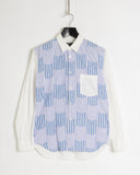 Comme des Garçons Homme Deux patchwork blue stripe shirt