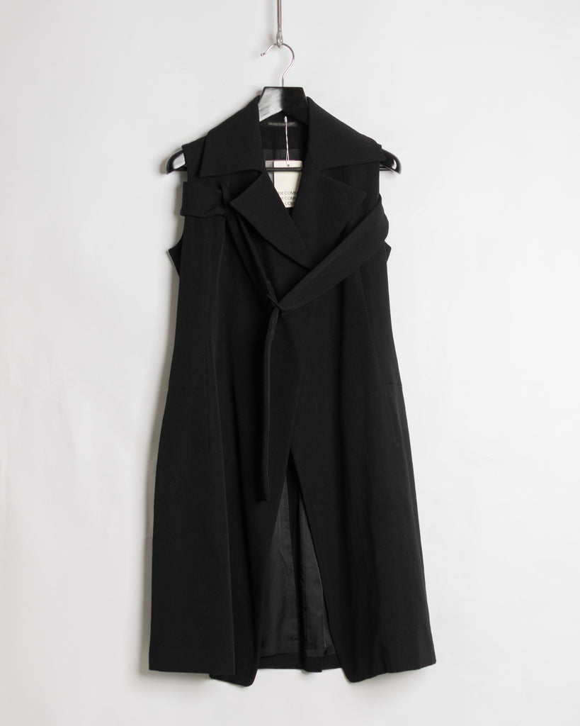 Yohji Yamamoto sleeveless belt coat