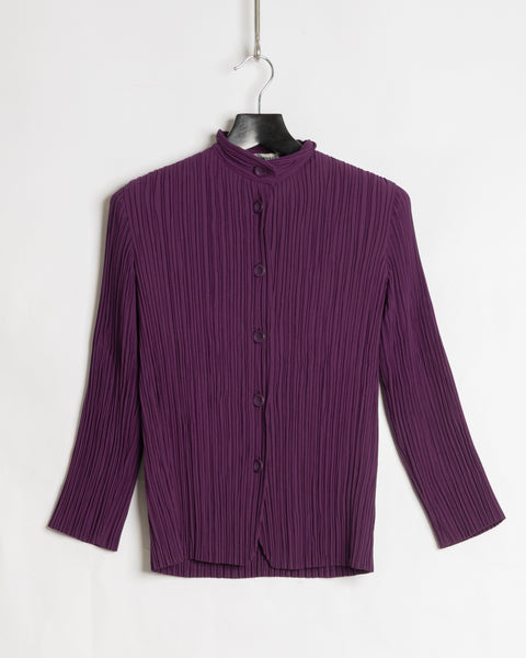 Issey Miyake plum pleated jacket