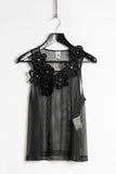 Comme des Garcons Noir Kei Ninomiya sheer floral applique tank