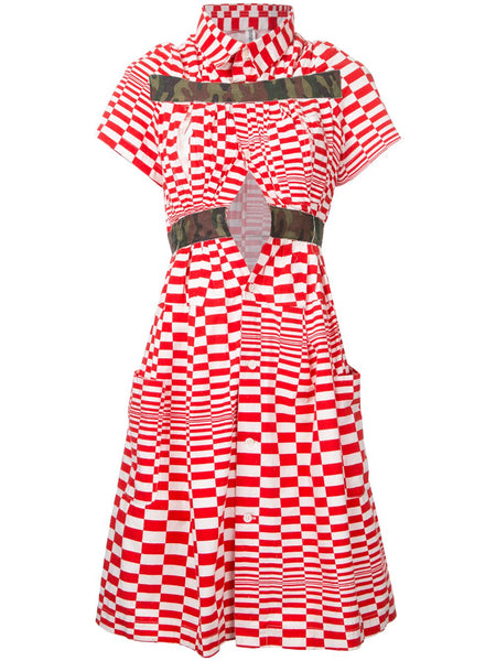 COMME DES GARÇONS cut out checked dress