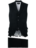 COMME DES GARÇONS sleeveless ruffle trim skirt suit