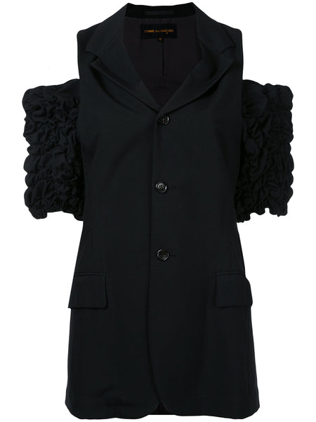 COMME DES GARÇONS off-the-shoulder ruched sleeve jacket