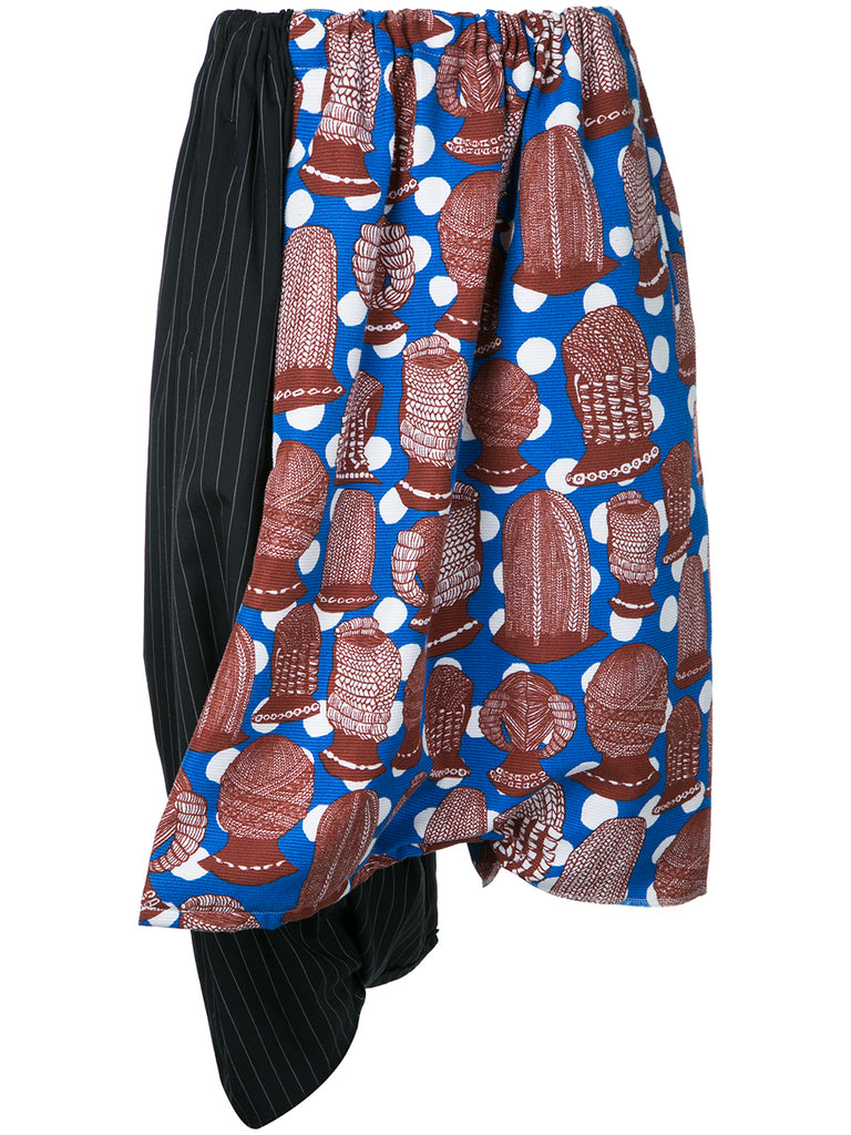COMME DES GARÇONS hair braid print skirt shorts