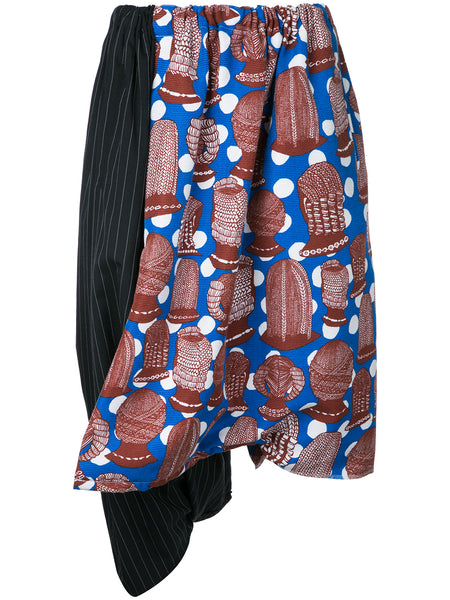 COMME DES GARÇONS hair braid print skirt shorts