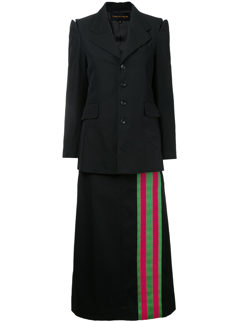 COMME DES GARÇONS striped trimmed blazer and skirt set