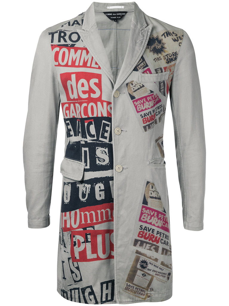 COMME DES GARÇONS Homme Plus newspaper print jacket