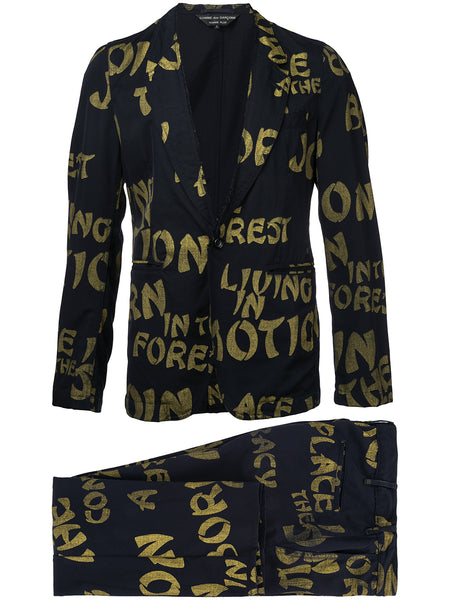 COMME DES GARÇONS Homme Plus slogan print suit