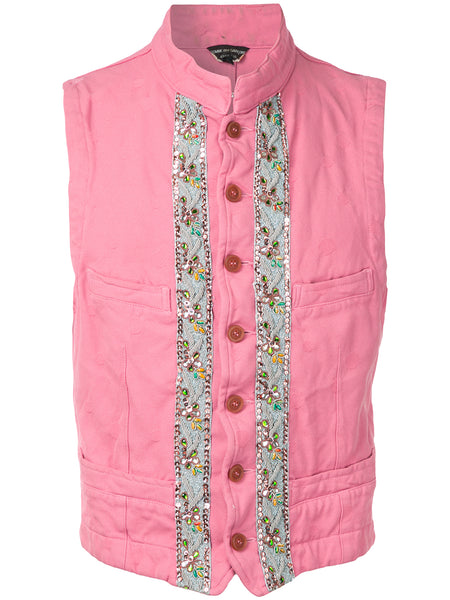 COMME DES GARÇONS embellished trim sleeveless jacket