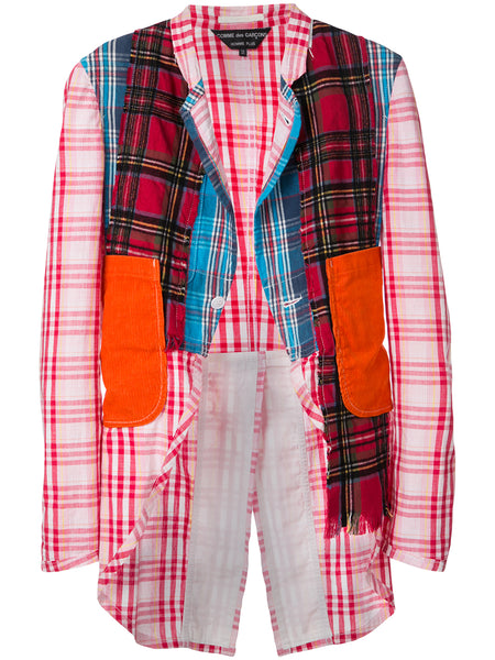 COMME DES GARÇONS patchwork plaid jacket