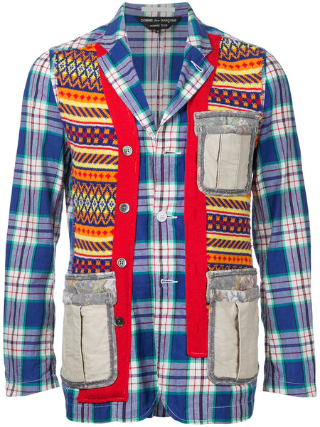 COMME DES GARÇONS Homme Plus plaid patchwork jacket