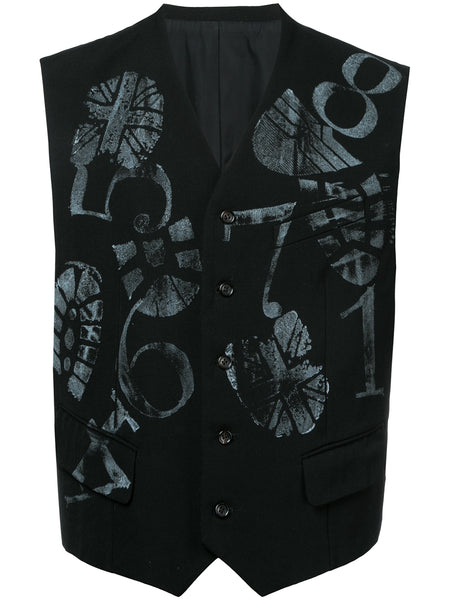 COMME DES GARÇONS Homme Plus footprint number waistcoat