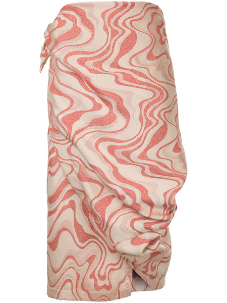 Junya Watanabe wrap around wavy print skirt