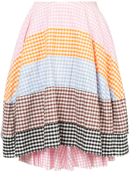 COMME DES GARÇONS gingham patchwork skirt