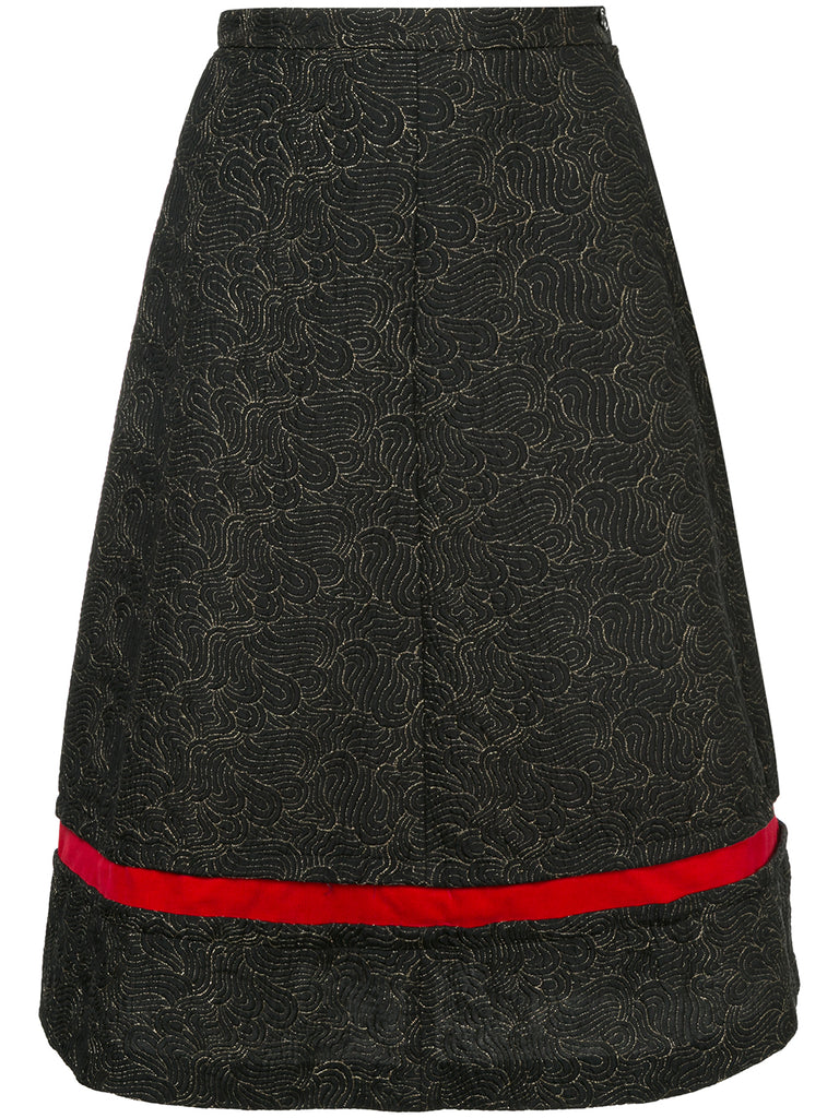 COMME DES GARÇONS abstract embroidery flared skirt