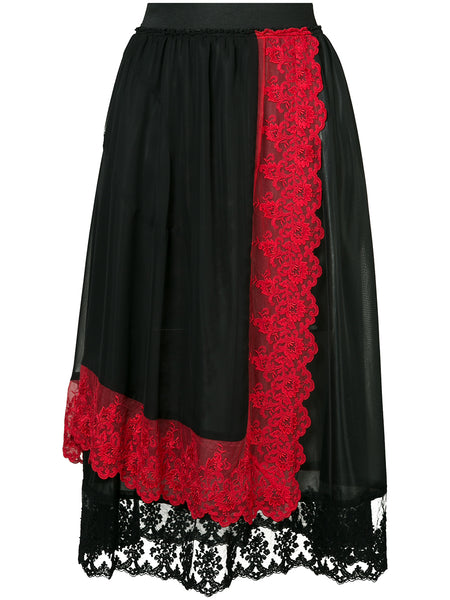 COMME DES GARÇONS lace detail layered skirt