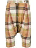 COMME DES GARÇONS Homme Plus Drop-Crotch Plaid Shorts with Cord Outlined Pockets