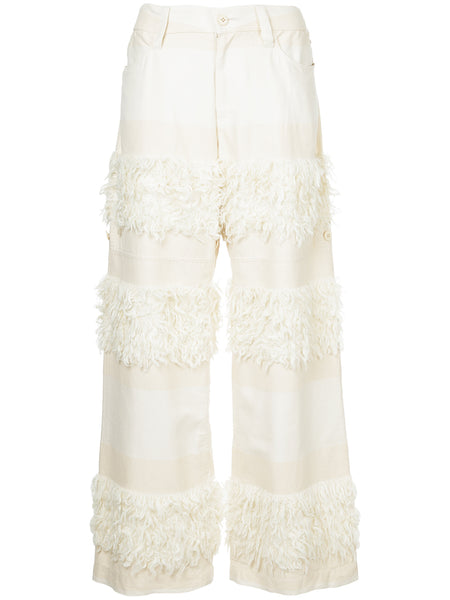 ISSEY MIYAKE stripes straight trousers