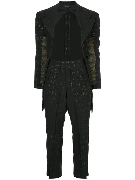 COMME DES GARÇONS camo detail geometric pattern suit