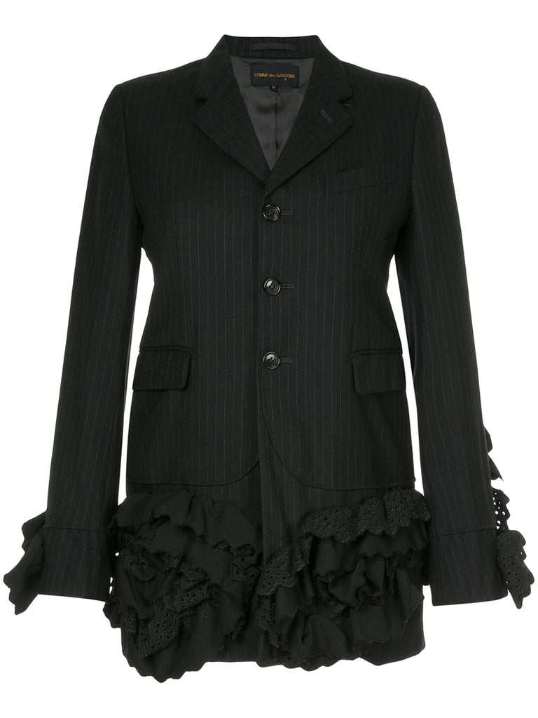 COMME DES GARÇONS frilled appliquée blazer