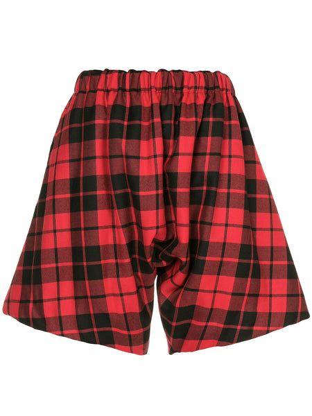 COMME DES GARÇONS drop-crotch tartan shorts