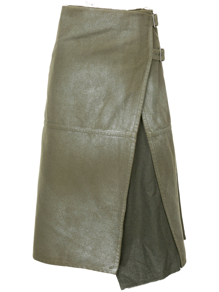COMME DES GARÇONS sprayed wrapped buckle skirt