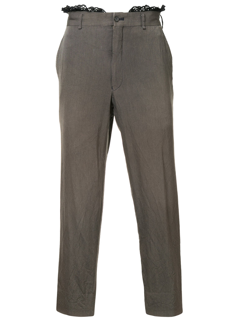 COMME DES GARÇONS lace detail cropped trousers
