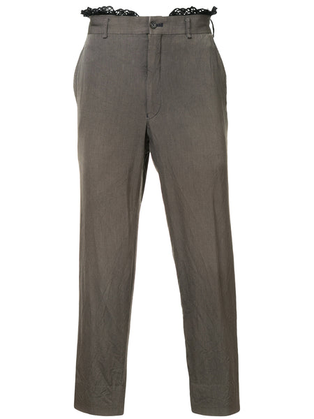COMME DES GARÇONS lace detail cropped trousers