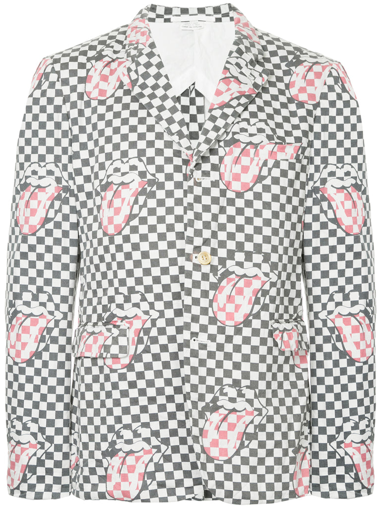 COMME DES GARÇONS Rolling Stones checkboard blazer