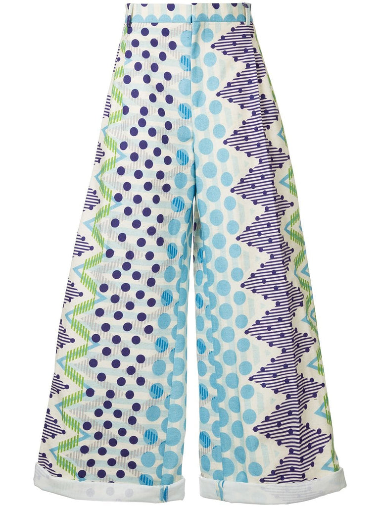 WALTER VAN BEIRENDONCK geometric printed loose-fit trousers