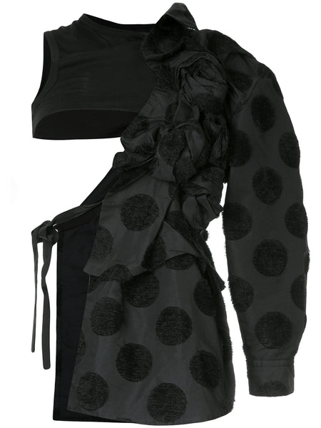 COMME DES GARÇONS fuzzy dots deconstructed jacket
