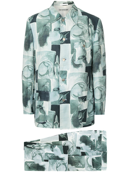 ISSEY MIYAKE paint print suit