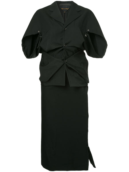 COMME DES GARÇONS abstract folds jacket / skirt suit