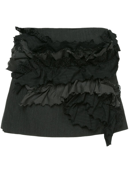 COMME DES GARÇONS frilled appliquée mini skirt