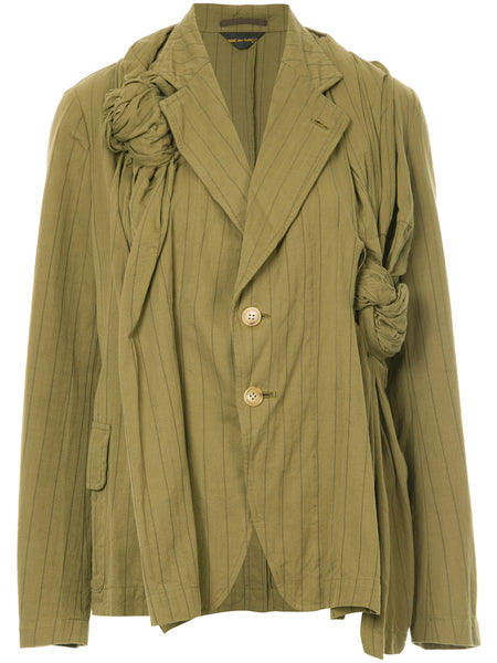 COMME DES GARÇONS VINTAGE knot-detail striped blazer