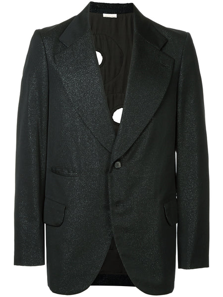 COMME DES GARÇONS Homme Plus hole patches glittery blazer