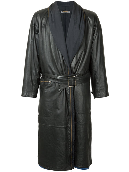ISSEY MIYAKE leather trench coat