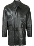 COMME DES GARÇONS Homme midi belted leather jacket