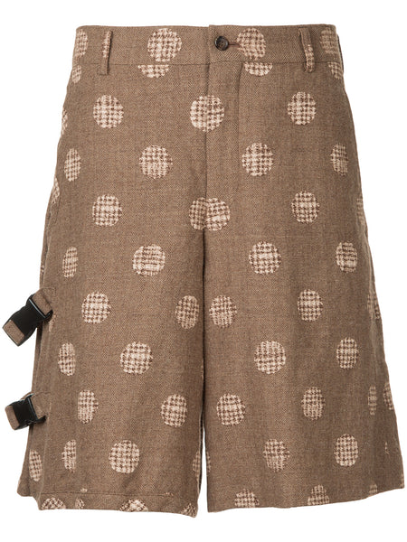 COMME DES GARÇONS Homme Plus gingham dots buckled shorts