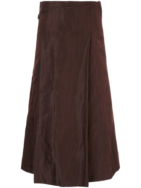 COMME DES GARÇONS pinstripe wrap flared skirt