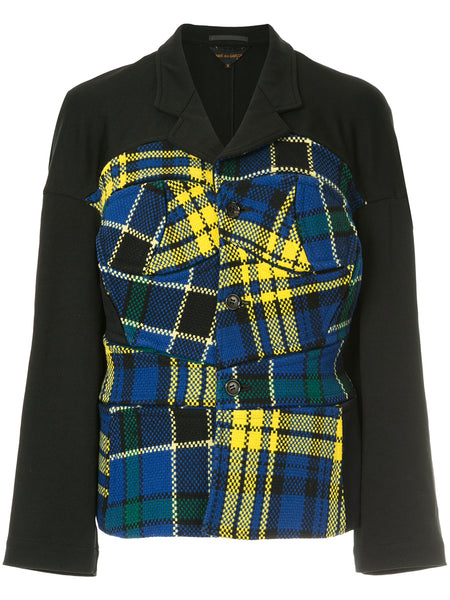 COMME DES GARÇONS tartan panel jacket