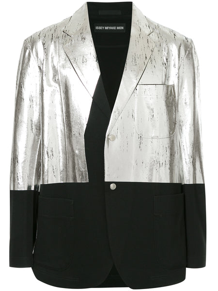 ISSEY MIYAKE two-tone metallic blazer