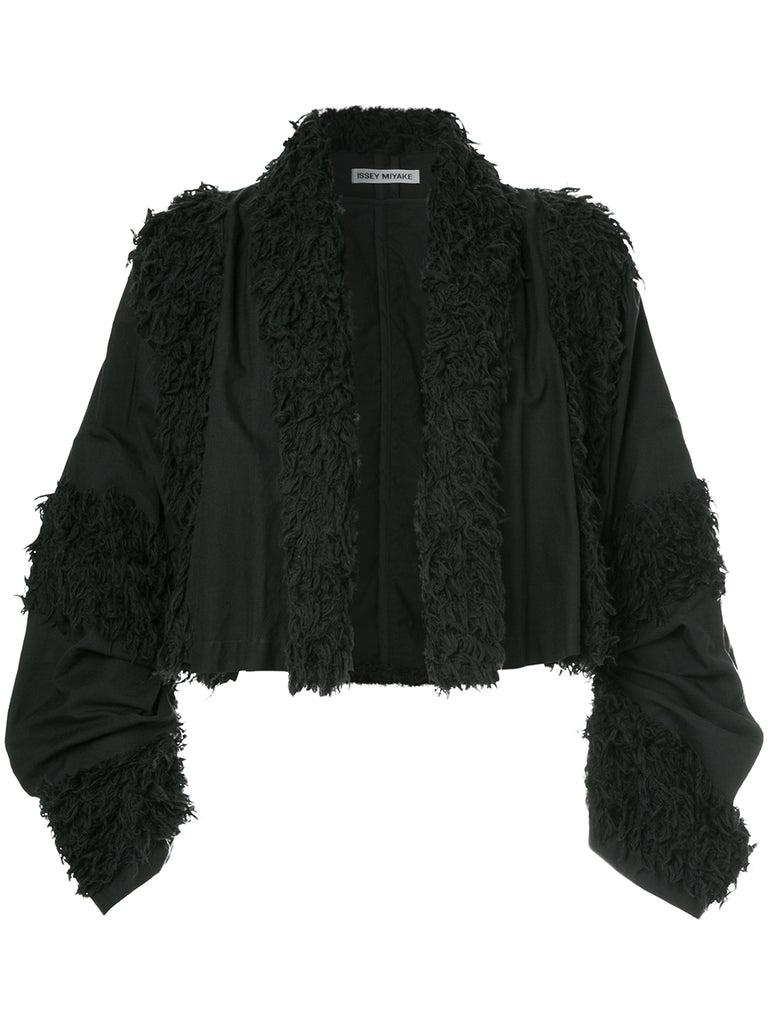 ISSEY MIYAKE faux shearling-trimmed cropped jacket