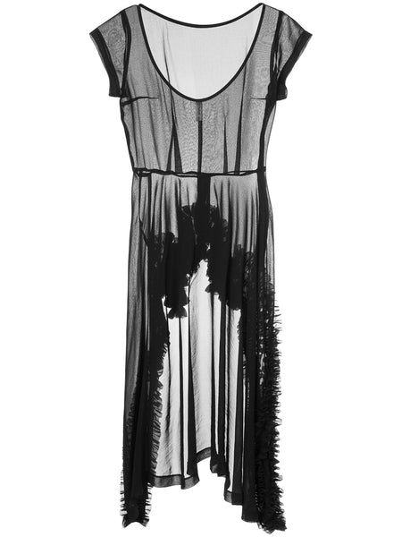 COMME DES GARÇONS ruffle trim sheer dress