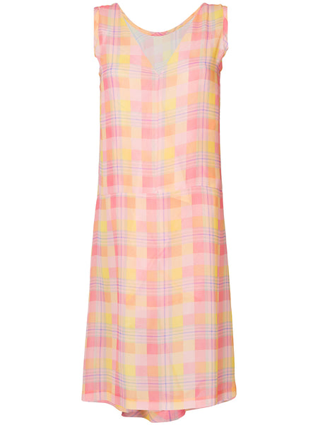 COMME DES GARÇONS semi sheer plaid dress