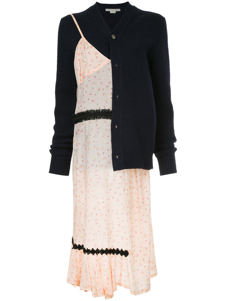 COMME DES GARÇONS floral dress with attached cardigan